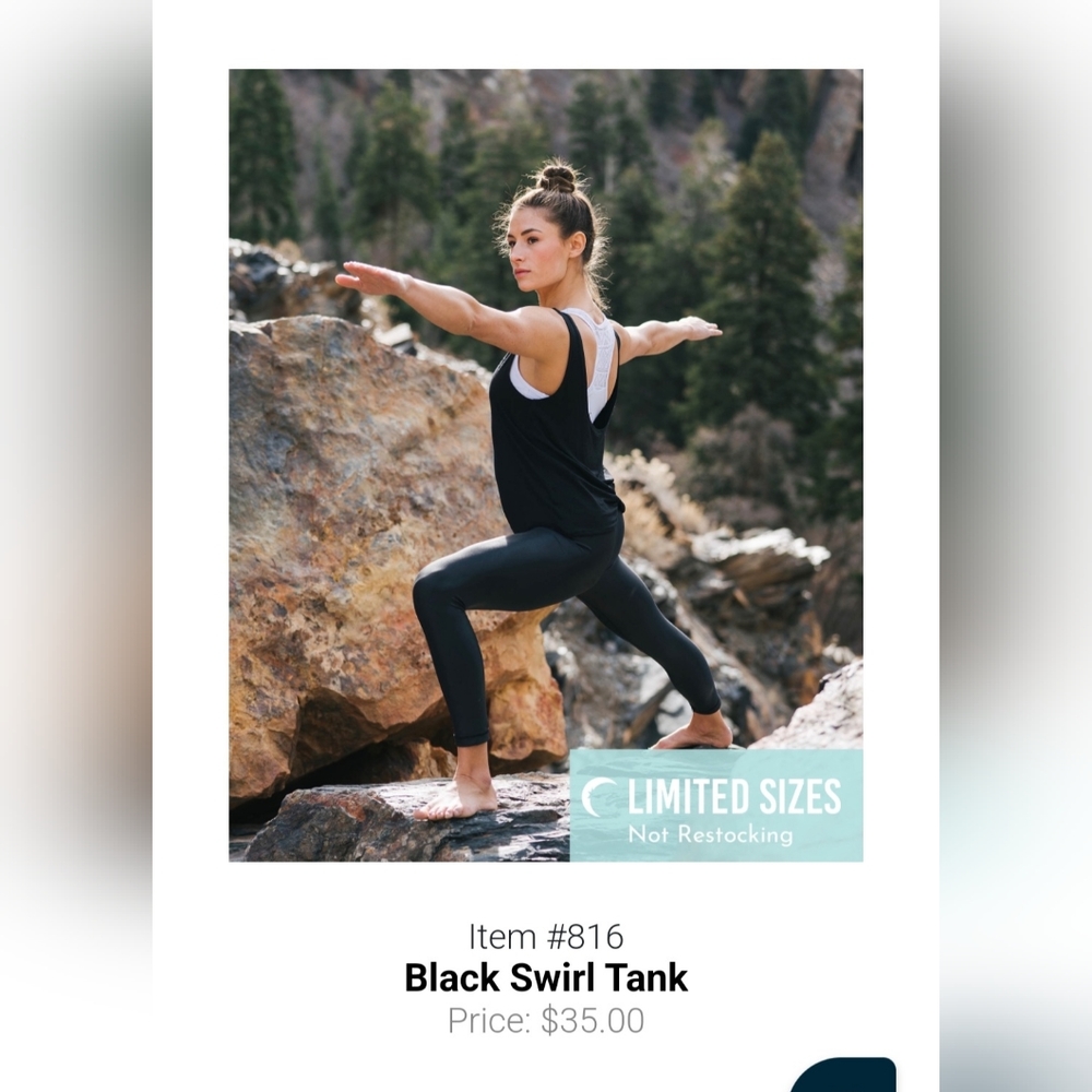 Zyia Black Swirl Tank